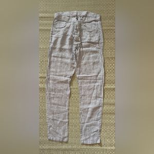 Alex Crane Linen Cham Lightweight Pants Lines Men's Small Made in USA